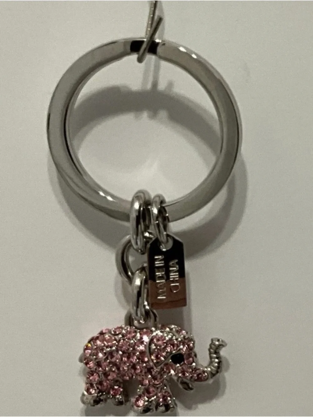 COACH NWOT 3D Pave Elephant pink rhinestone keychain/bag charm- RARE